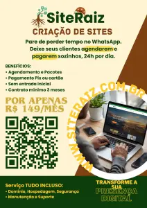Flyer da empresa representando o início de uma colaboração de criação de sites